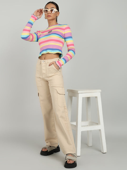 Stylish beige cargo denim jeans from OMG Jeans, featuring a relaxed fit with utility pockets, paired with a vibrant striped crop top and chunky sandals for a trendy, retro-inspired look.
Stylish beige cargo denim jeans from OMG Jeans, featuring a relaxed fit with utility pockets, paired with a vibrant striped crop top and chunky sandals for a trendy, retro-inspired look.
Stylish beige cargo denim jeans from OMG Jeans, featuring a relaxed fit with utility pockets, paired with a vibrant striped