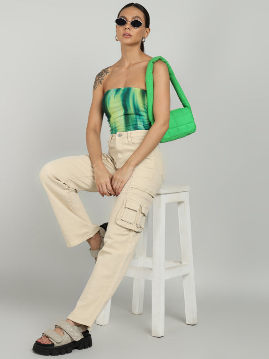 A woman wearing beige cargo straight-leg jeans from OMG Jeans, paired with a green tie-dye tube top, chunky platform sandals, black sunglasses, and a green shoulder bag, posing with a white stool.
A woman wearing beige cargo straight-leg jeans from OMG Jeans, paired with a green tie-dye tube top, chunky platform sandals, black sunglasses, and a green shoulder bag, posing with a white stool.
A woman wearing beige cargo straight-leg jeans from OMG Jeans, paired with a green tie-dye tube top, chunky