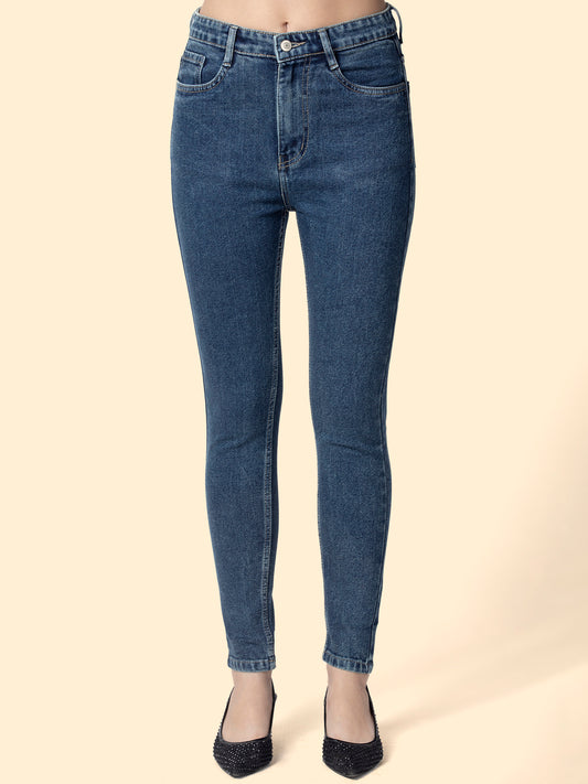 Women Navy Blue Skinny Fit Stretchable Jeans