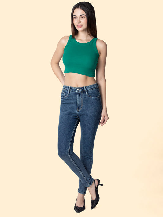 Women Navy Blue Skinny Fit Stretchable Jeans