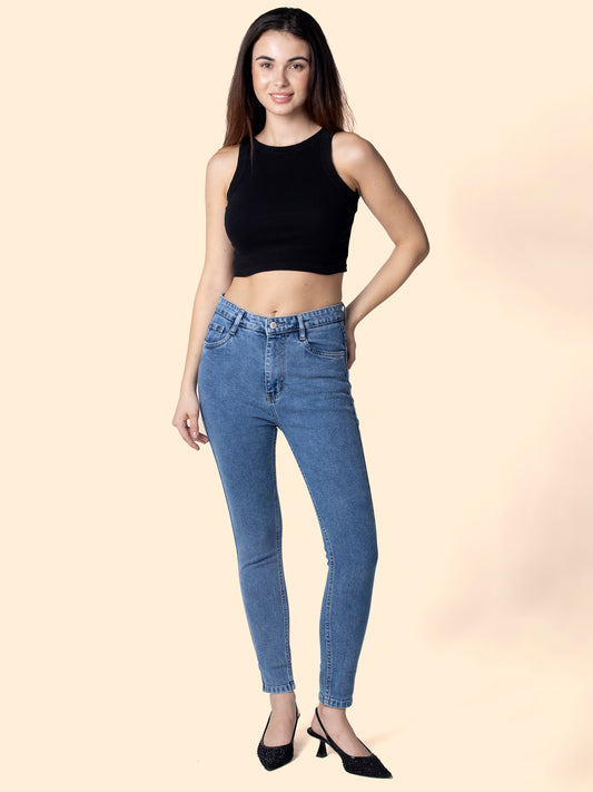 Women Light Blue Skinny Fit Stretchable Jeans