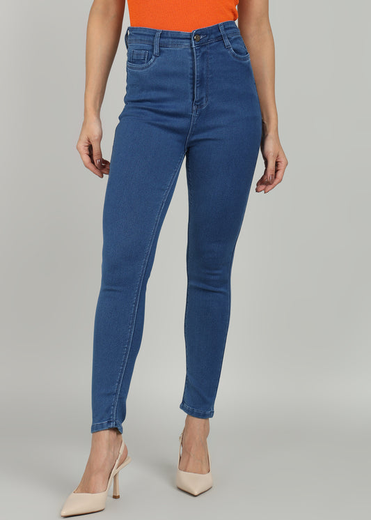 Women Stone Blue Skinny Fit Stretchable Jeans